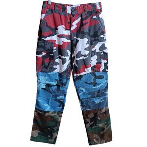 29x30 Men's Camouflage Cargo Pants Skater Red/White/Blue Rothco B.D.U.